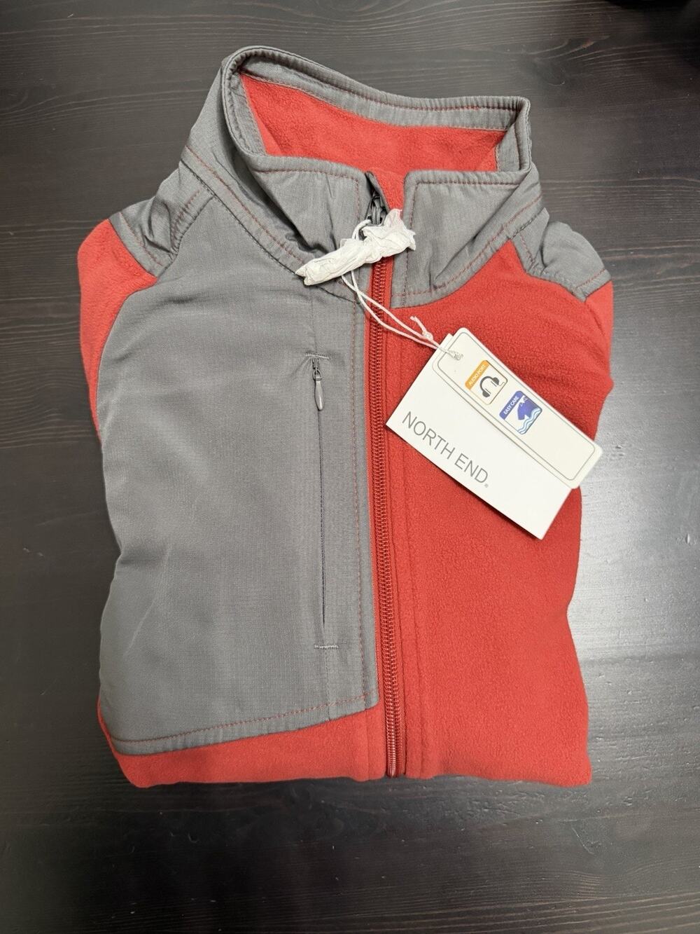 North End Women's Red Gray Zip Jacket Lightweight Outdoor Basic size S #201
